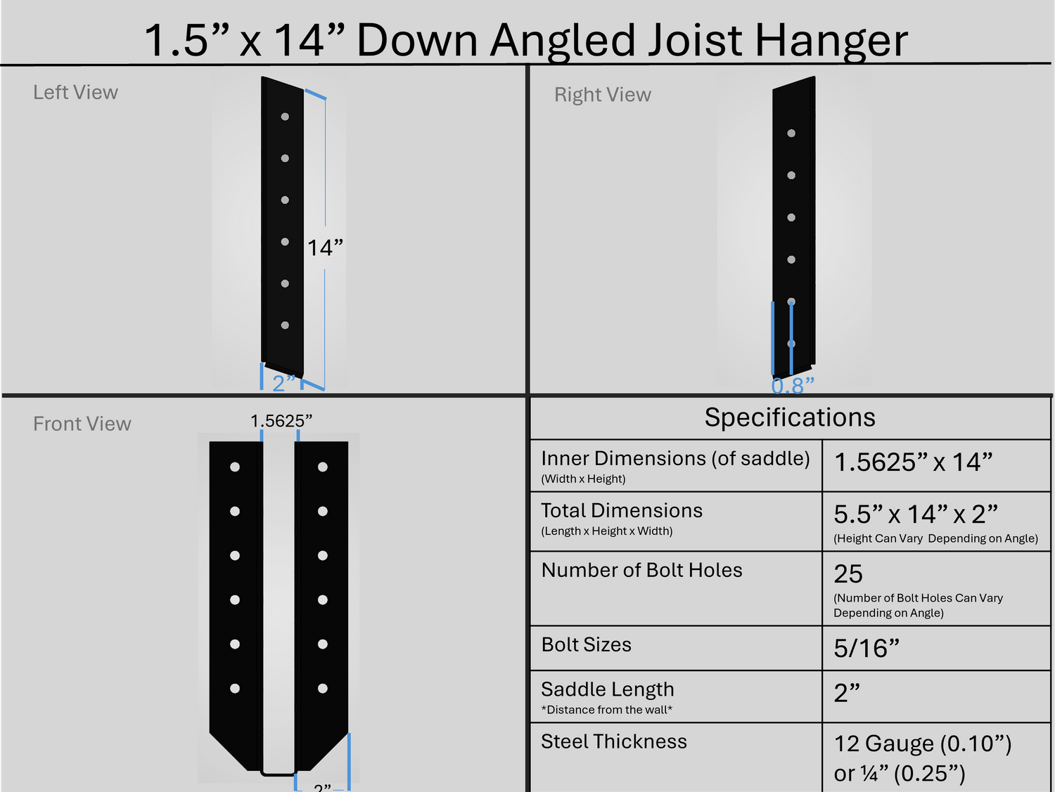Joist Hangers - Down Angled