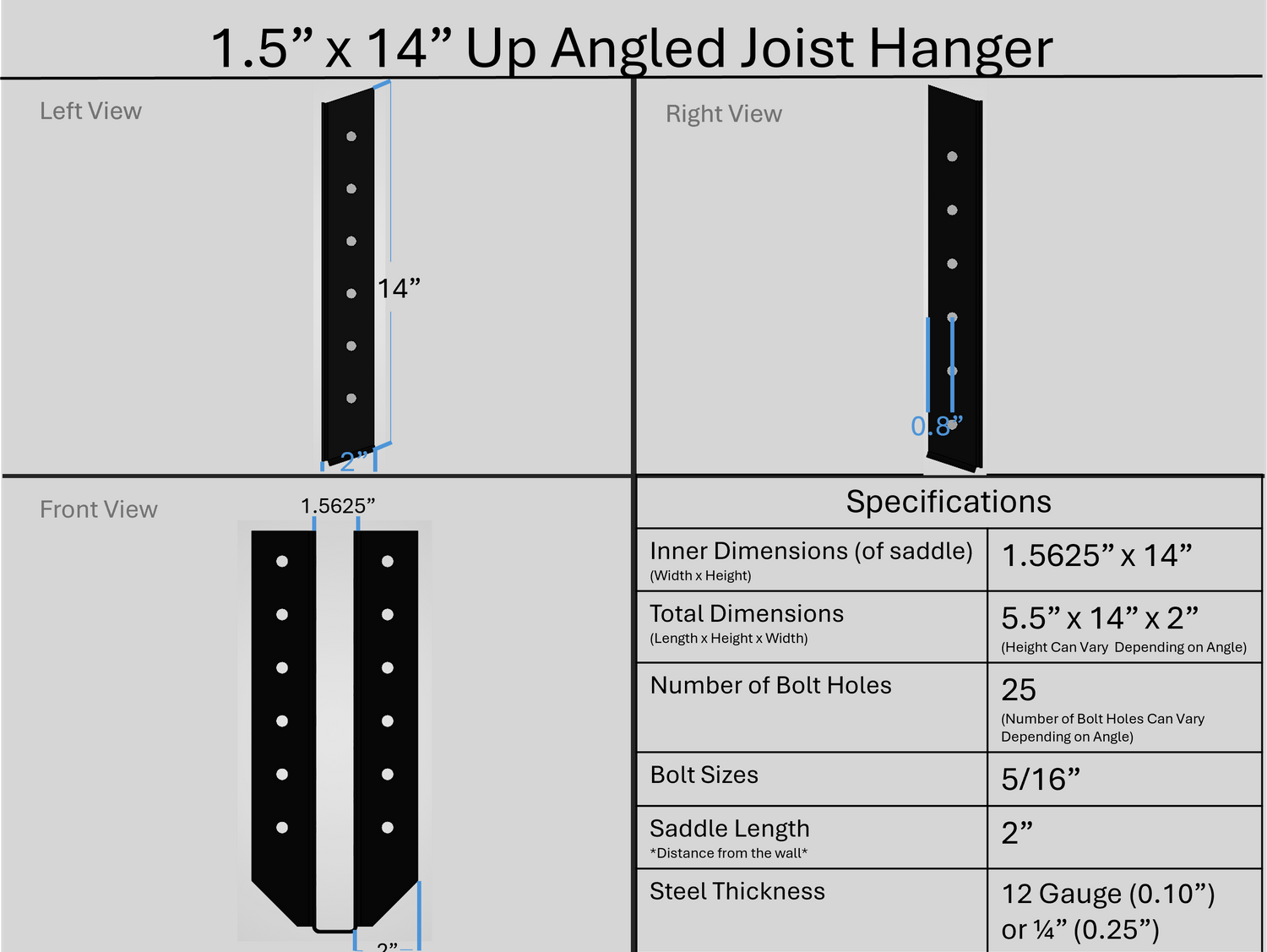 Joist Hangers - Up Angled