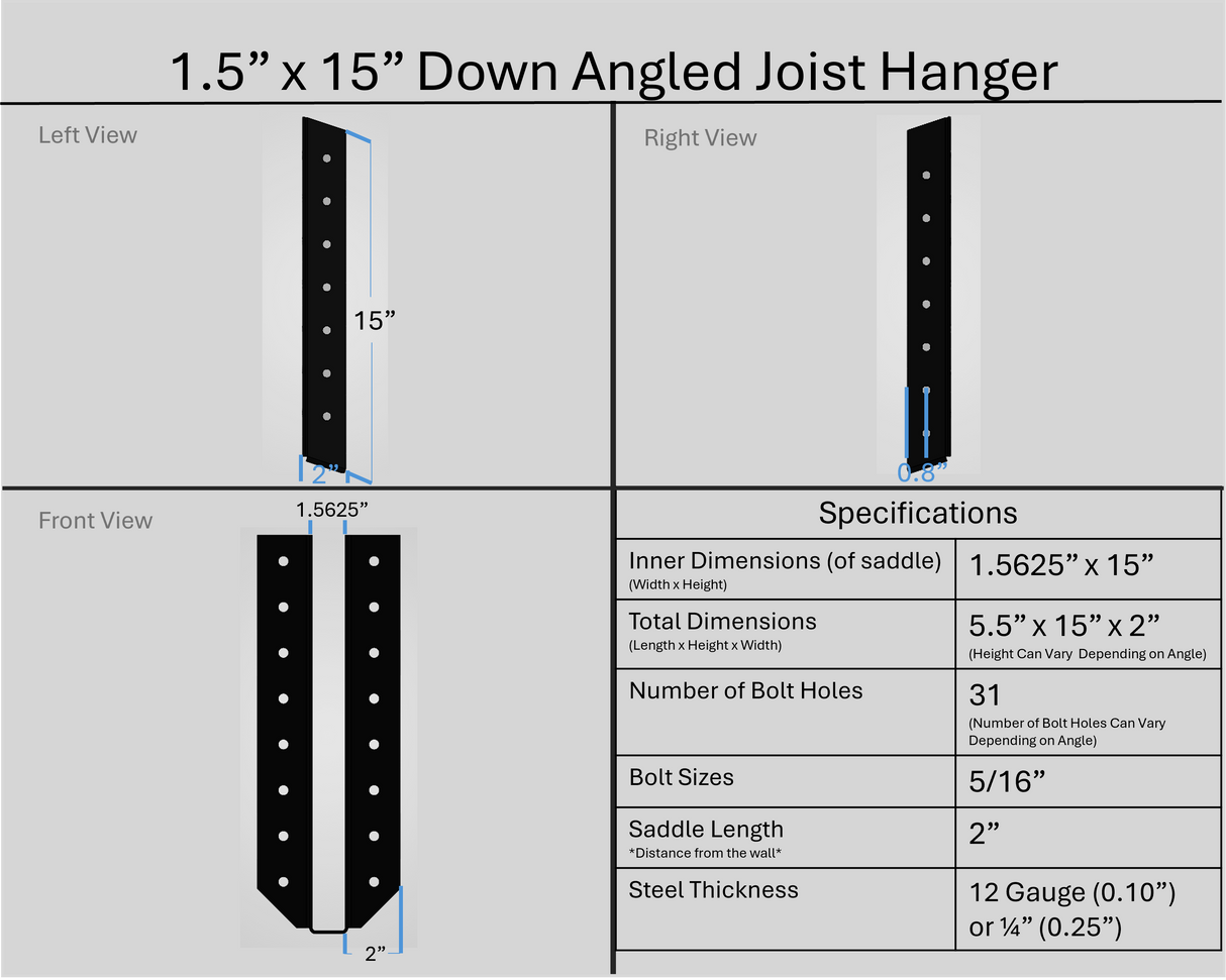 Joist Hangers - Down Angled