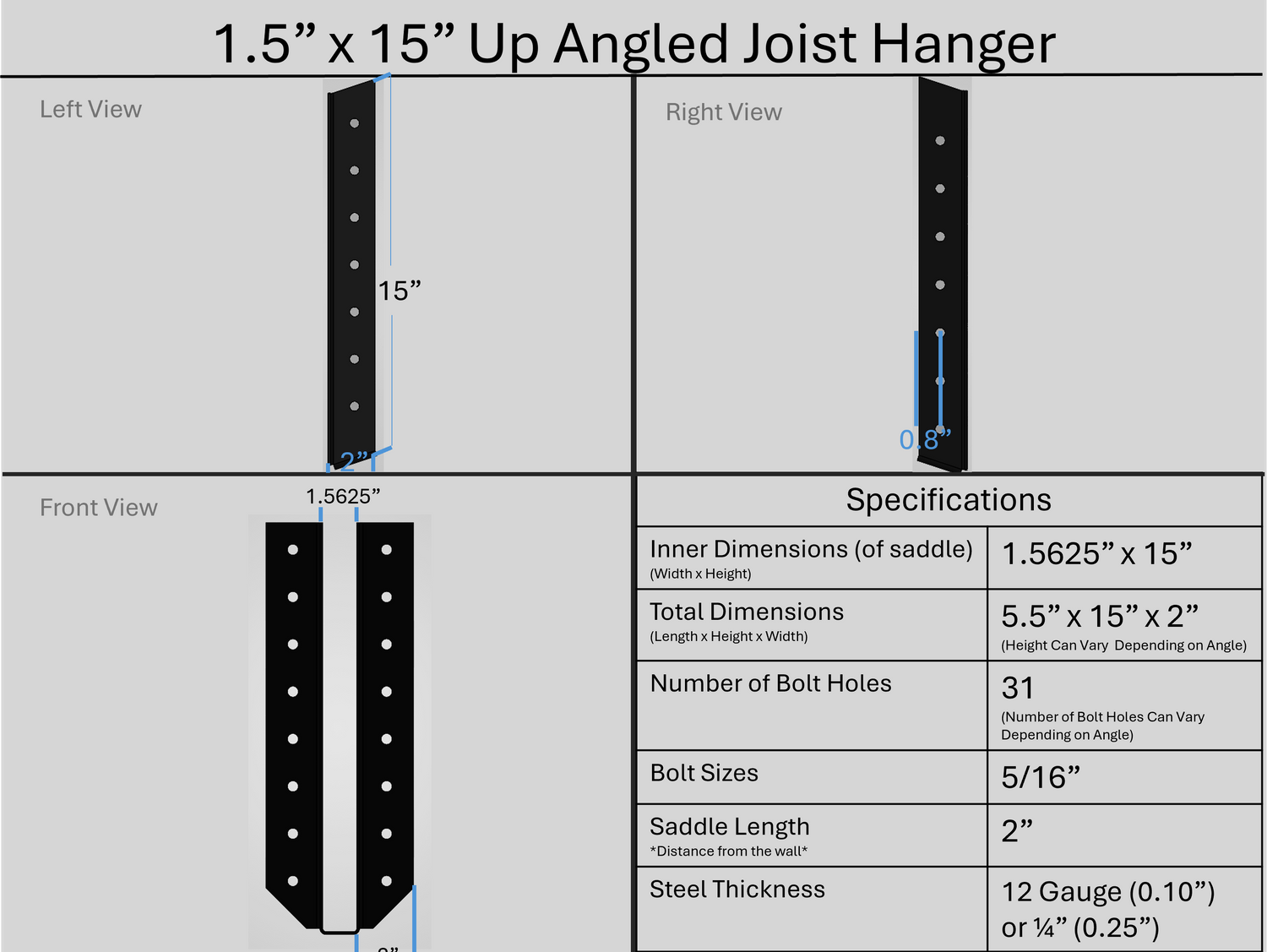 Joist Hangers - Up Angled