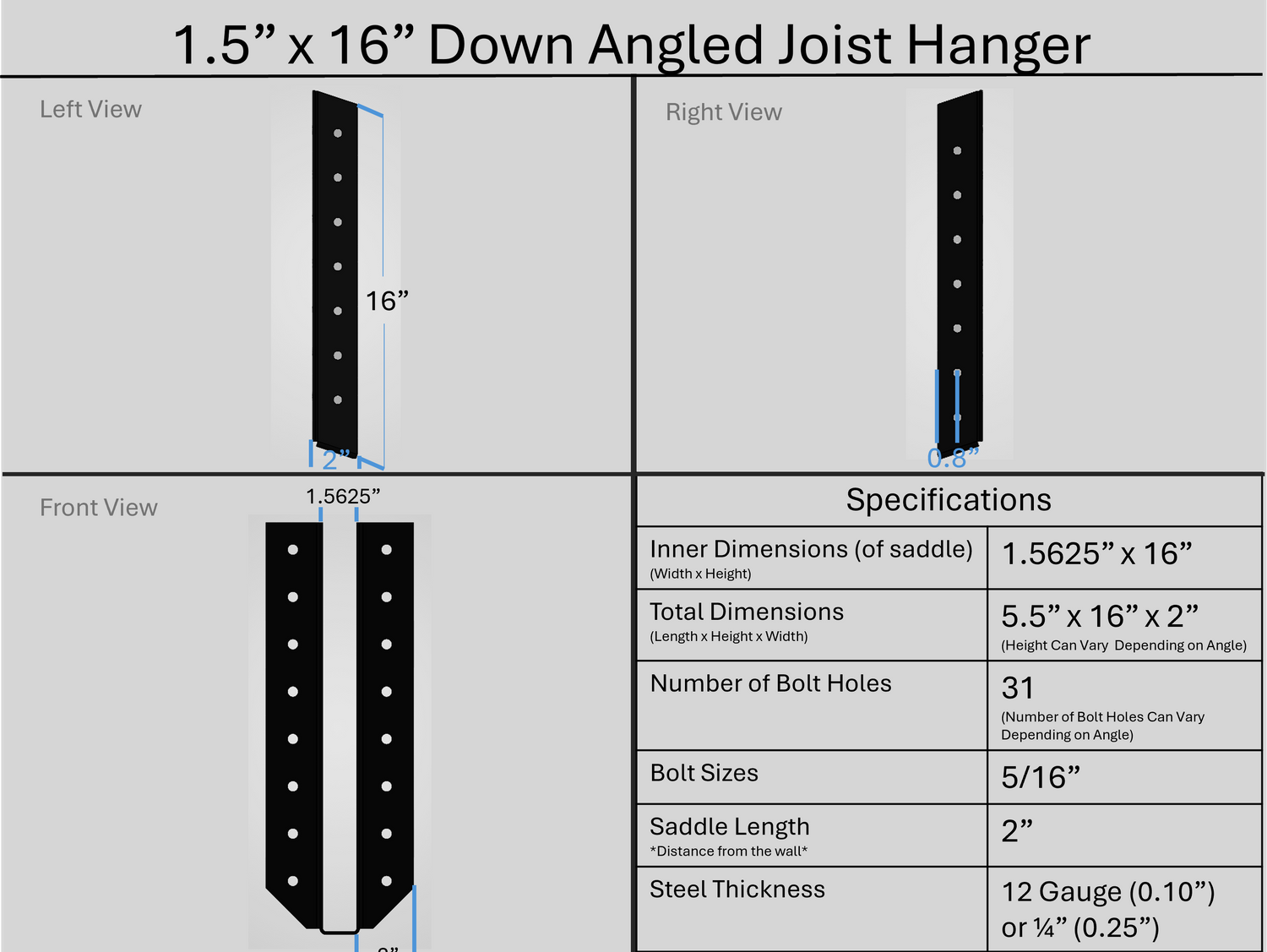 Joist Hangers - Down Angled