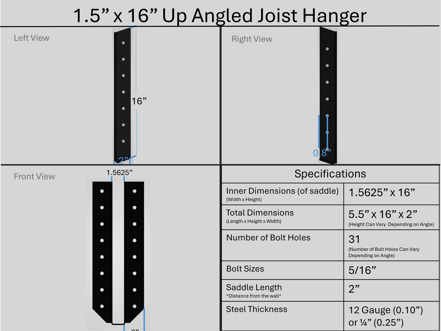 Joist Hangers - Up Angled