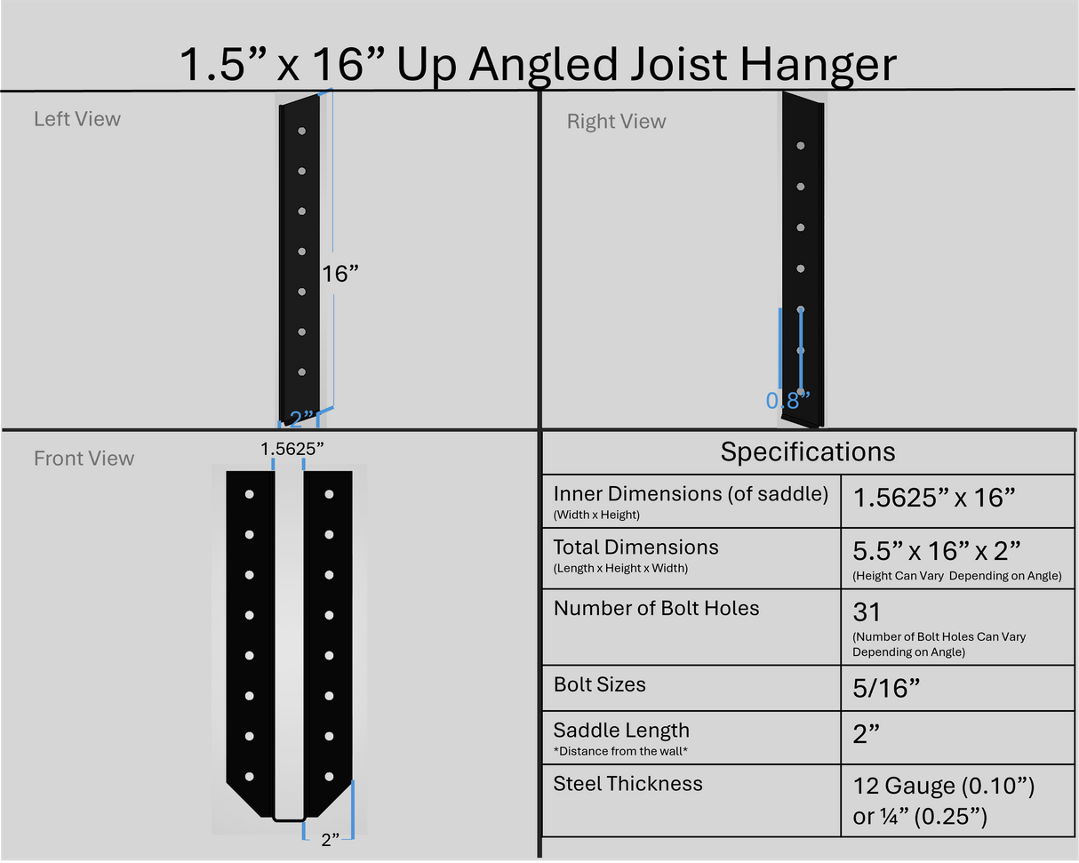 Joist Hangers - Up Angled