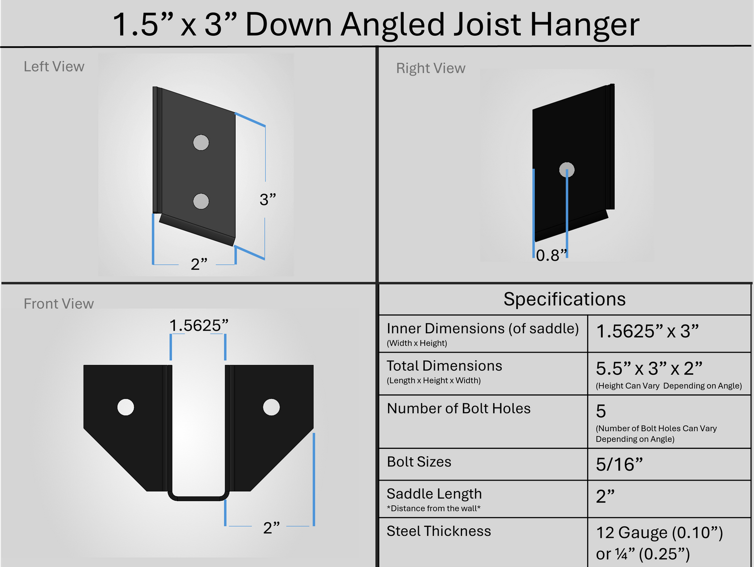 Joist Hangers - Down Angled
