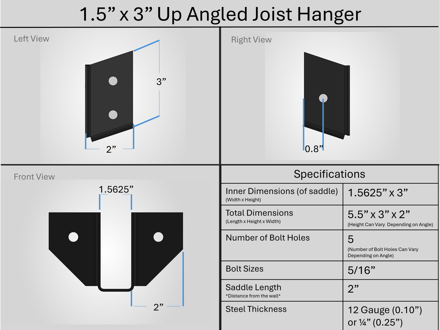 Joist Hangers - Up Angled