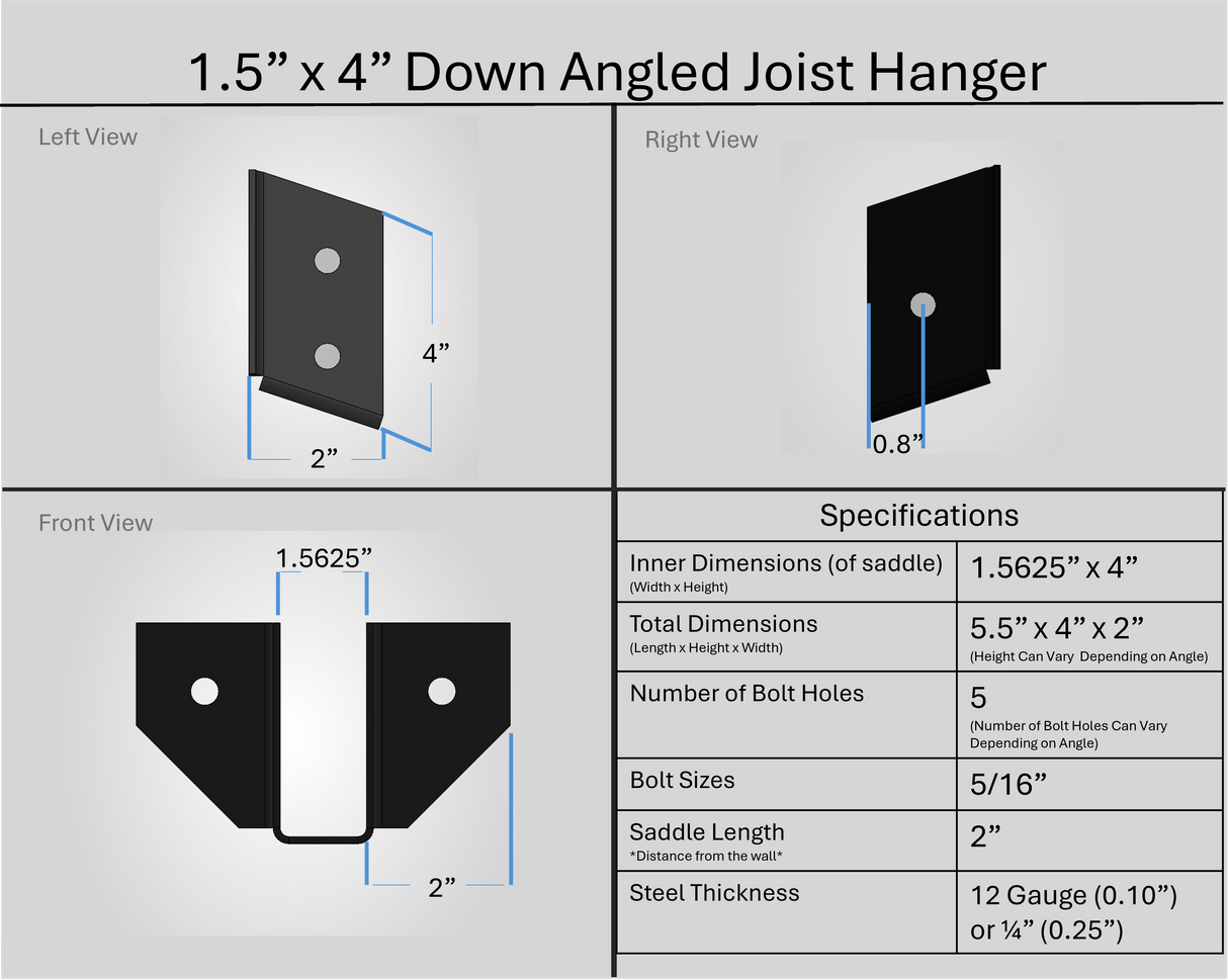 Joist Hangers - Down Angled