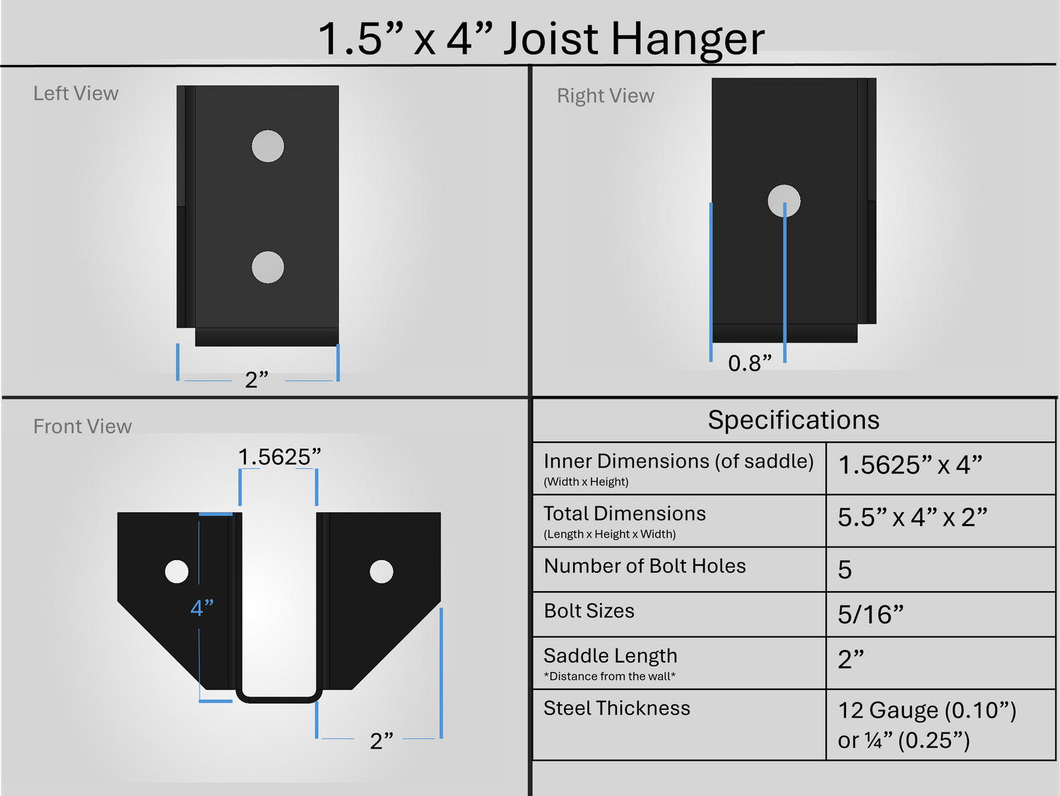 Joist Hangers - Face Mount