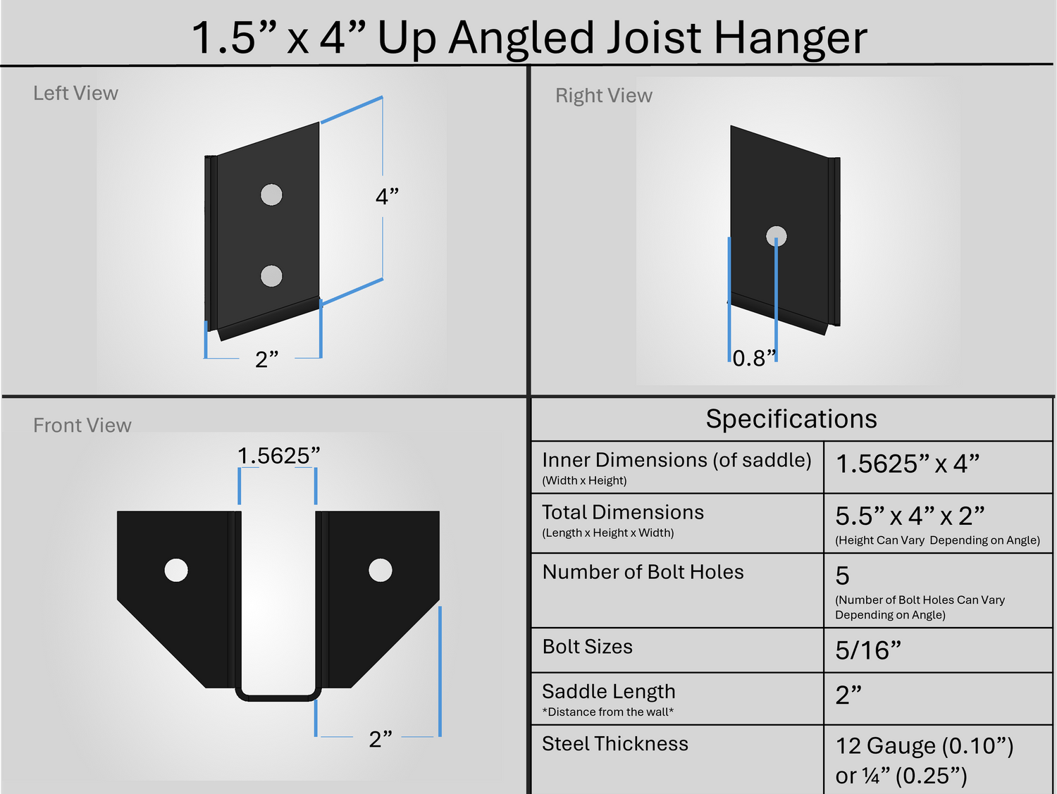 Joist Hangers - Up Angled