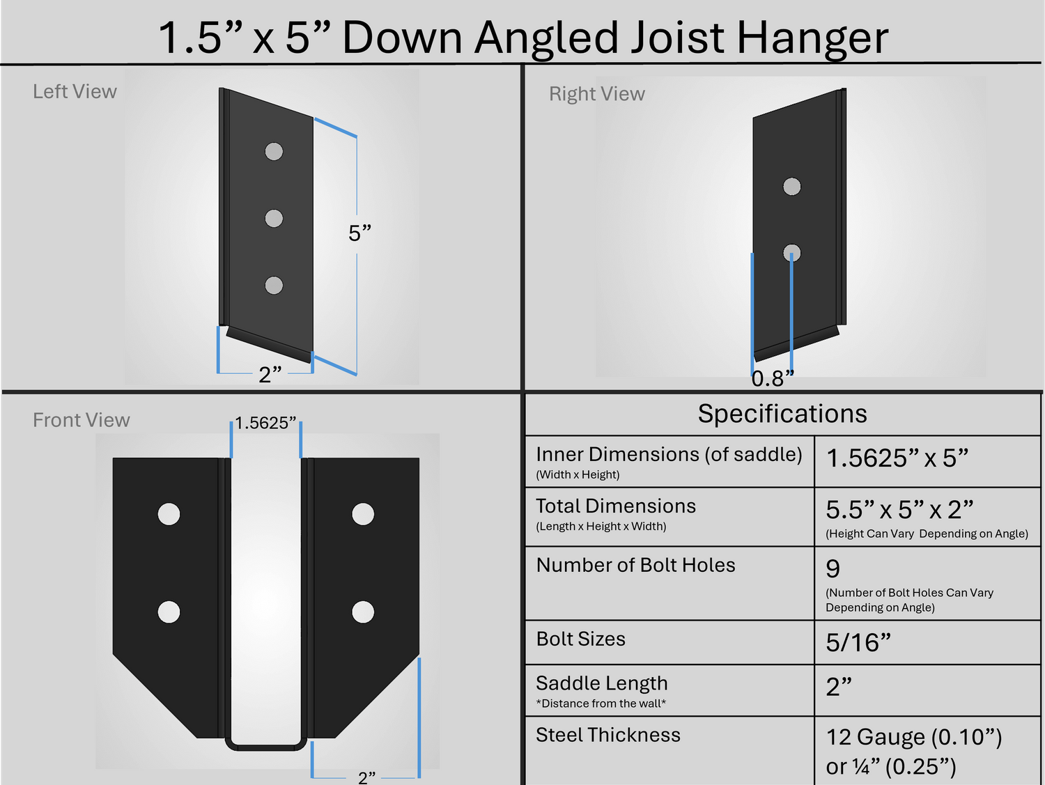 Joist Hangers - Down Angled