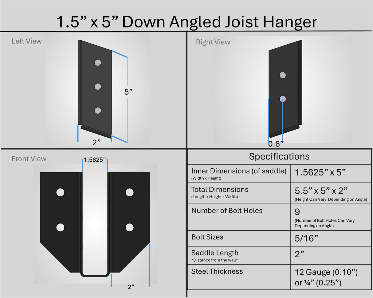Joist Hangers - Down Angled