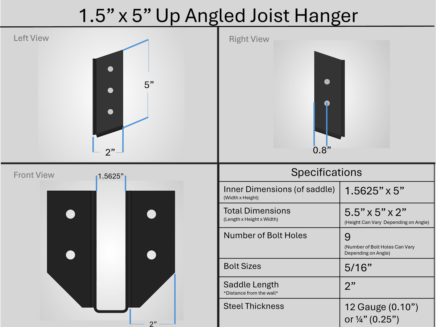 Joist Hangers - Up Angled