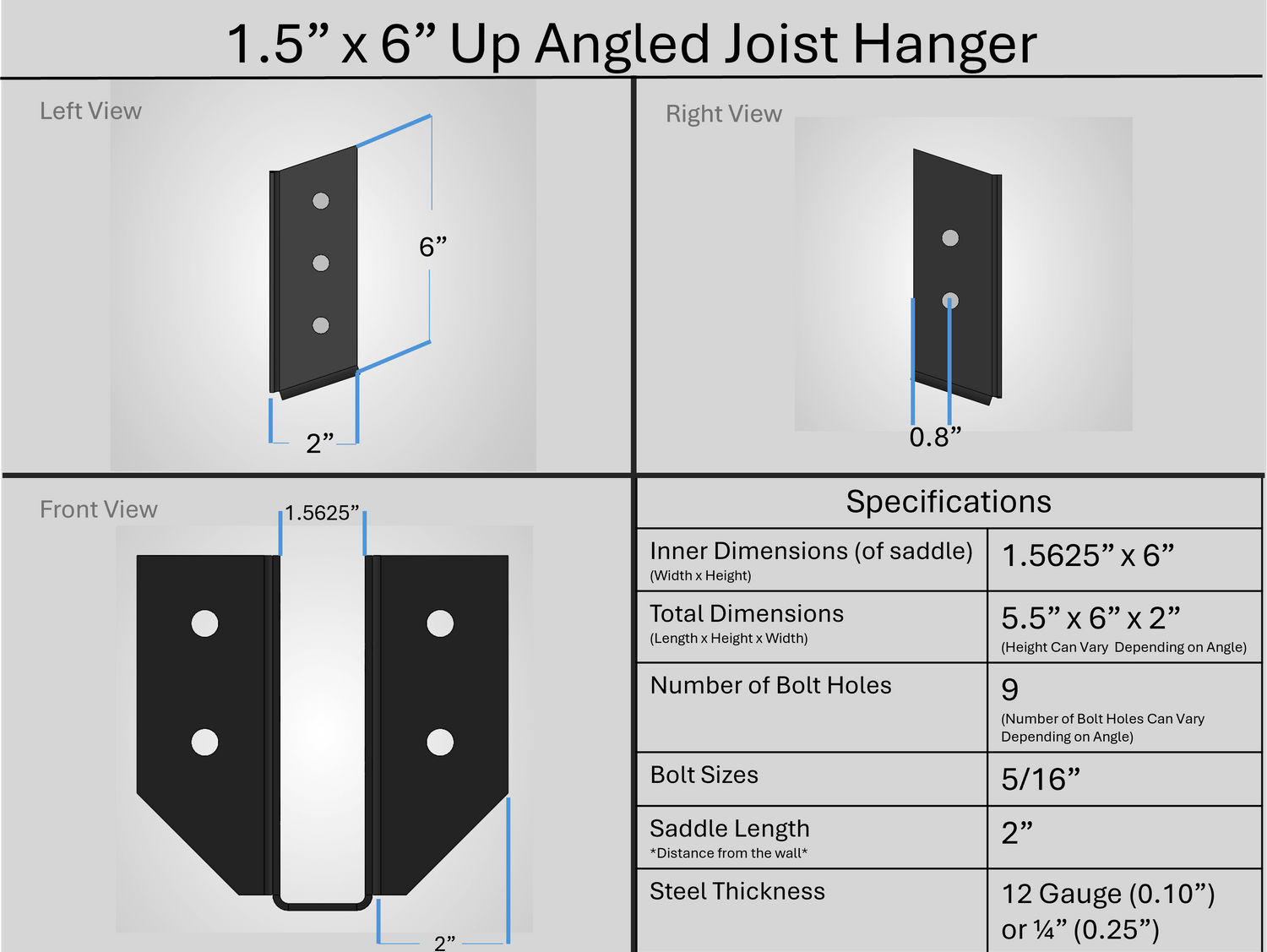 Joist Hangers - Up Angled