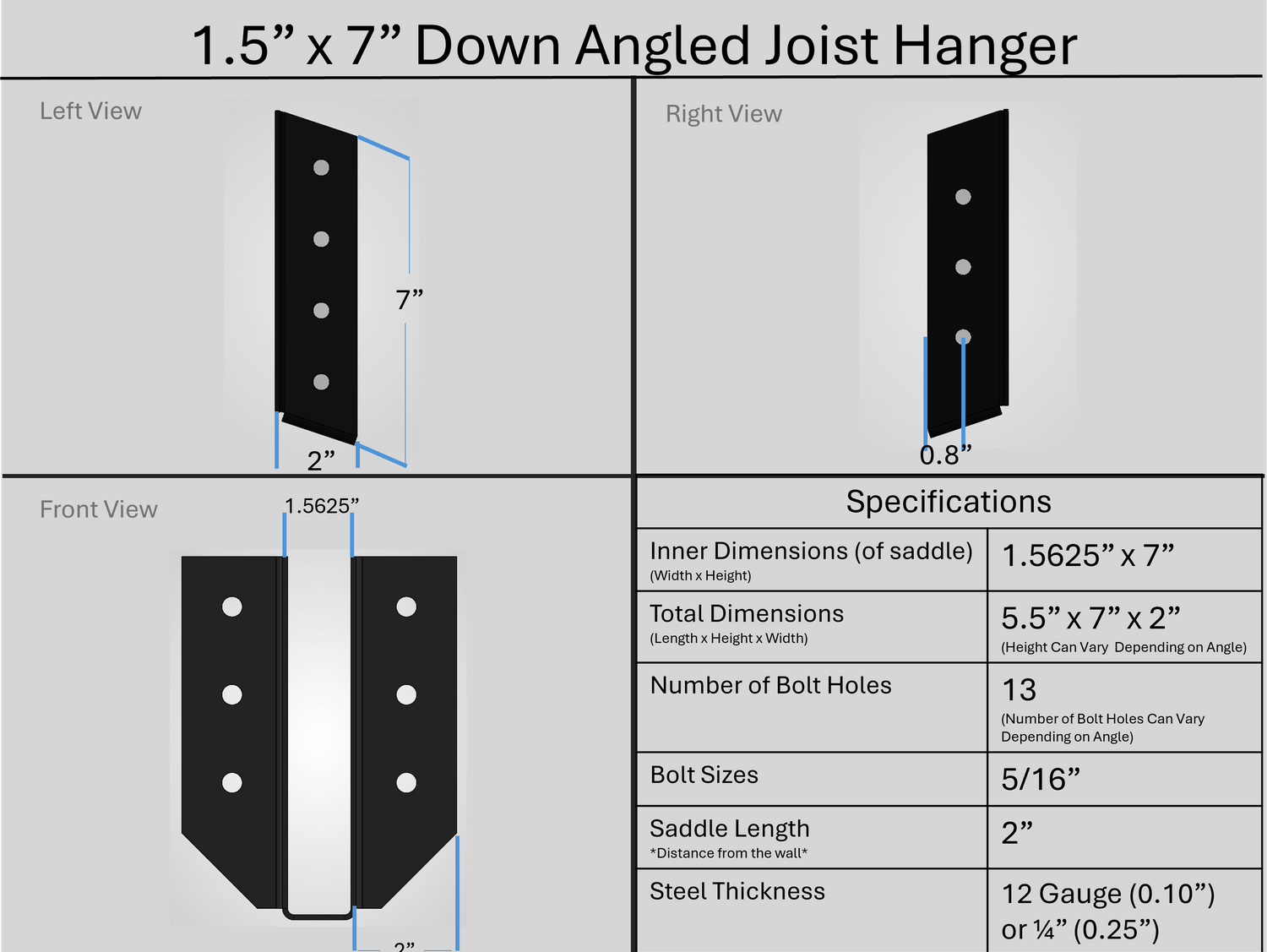 Joist Hangers - Down Angled