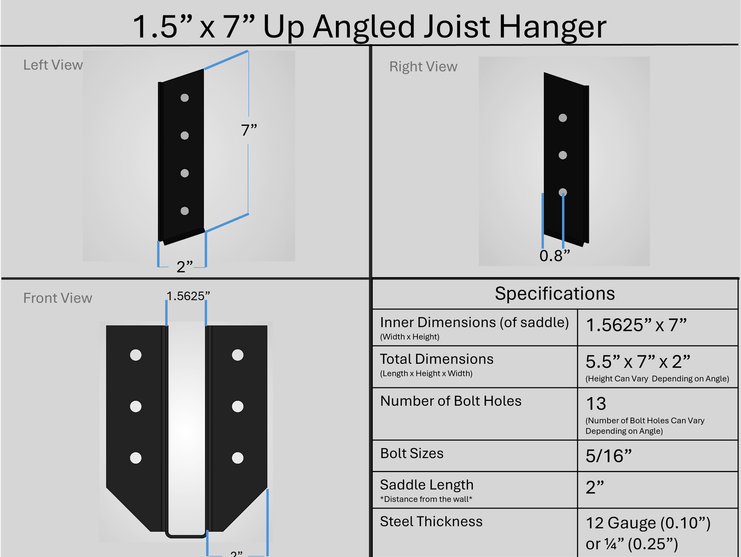 Joist Hangers - Up Angled