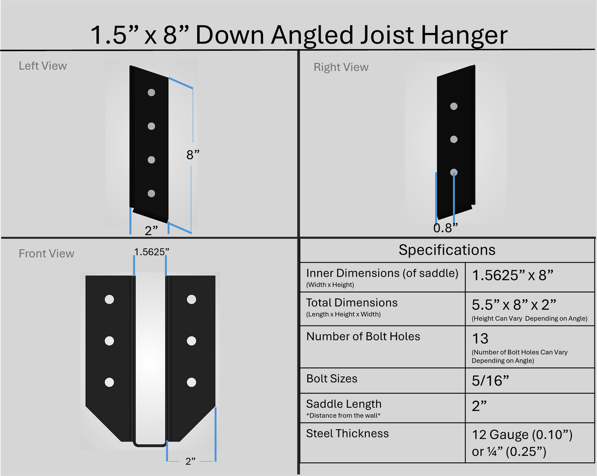 Joist Hangers - Down Angled