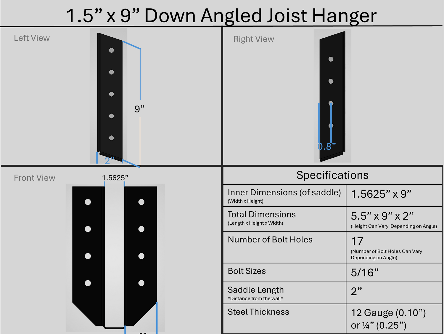 Joist Hangers - Down Angled