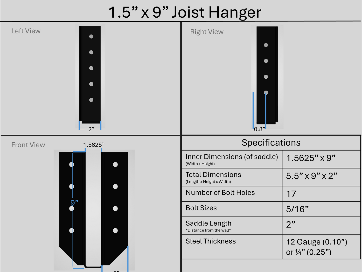 Joist Hangers - Face Mount
