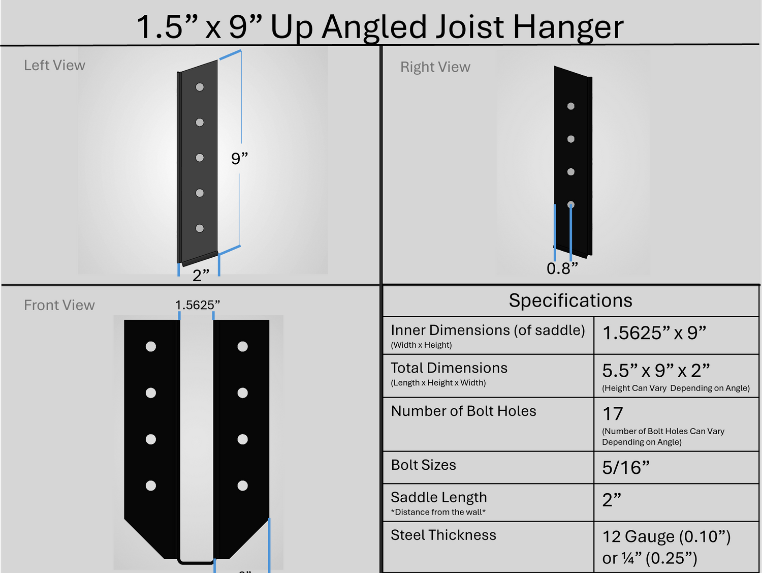Joist Hangers - Up Angled
