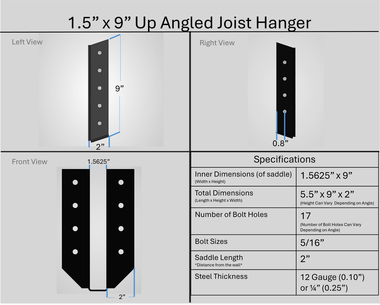 Joist Hangers - Up Angled