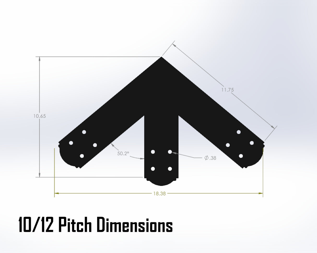 King Truss Bracket Set - Crowned Style - For 4 Inch Lumber - Wood Post Brackets - construction materials - building supposrts - beam supports - post support - timber frame brackets - wood frame buildings - post frame buildings - barndominium brackets - exposed beam brackets