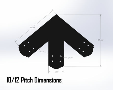 King Truss Bracket Set - Crowned Style - For 8 Inch Lumber - Wood Post Brackets - construction materials - building supposrts - beam supports - post support - timber frame brackets - wood frame buildings - post frame buildings - barndominium brackets - exposed beam brackets