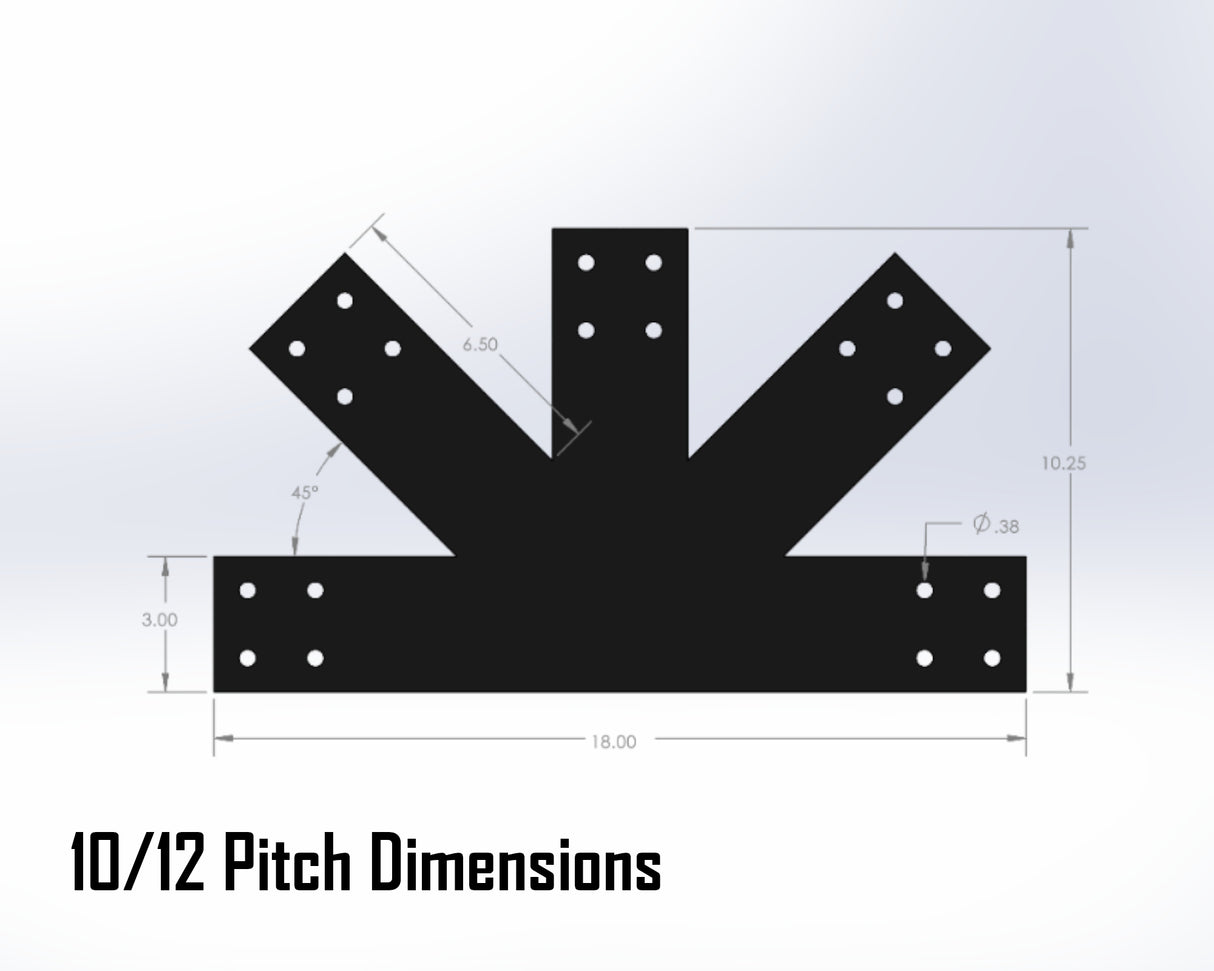 Howe Truss Bracket Set - Industrial Style - For 4 Inch Lumber