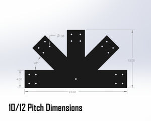 Web Truss Bracket Set - Industrial Style - For 6 Inch Lumber - Wood Post Brackets - construction materials - building supports - beam supports - post supports