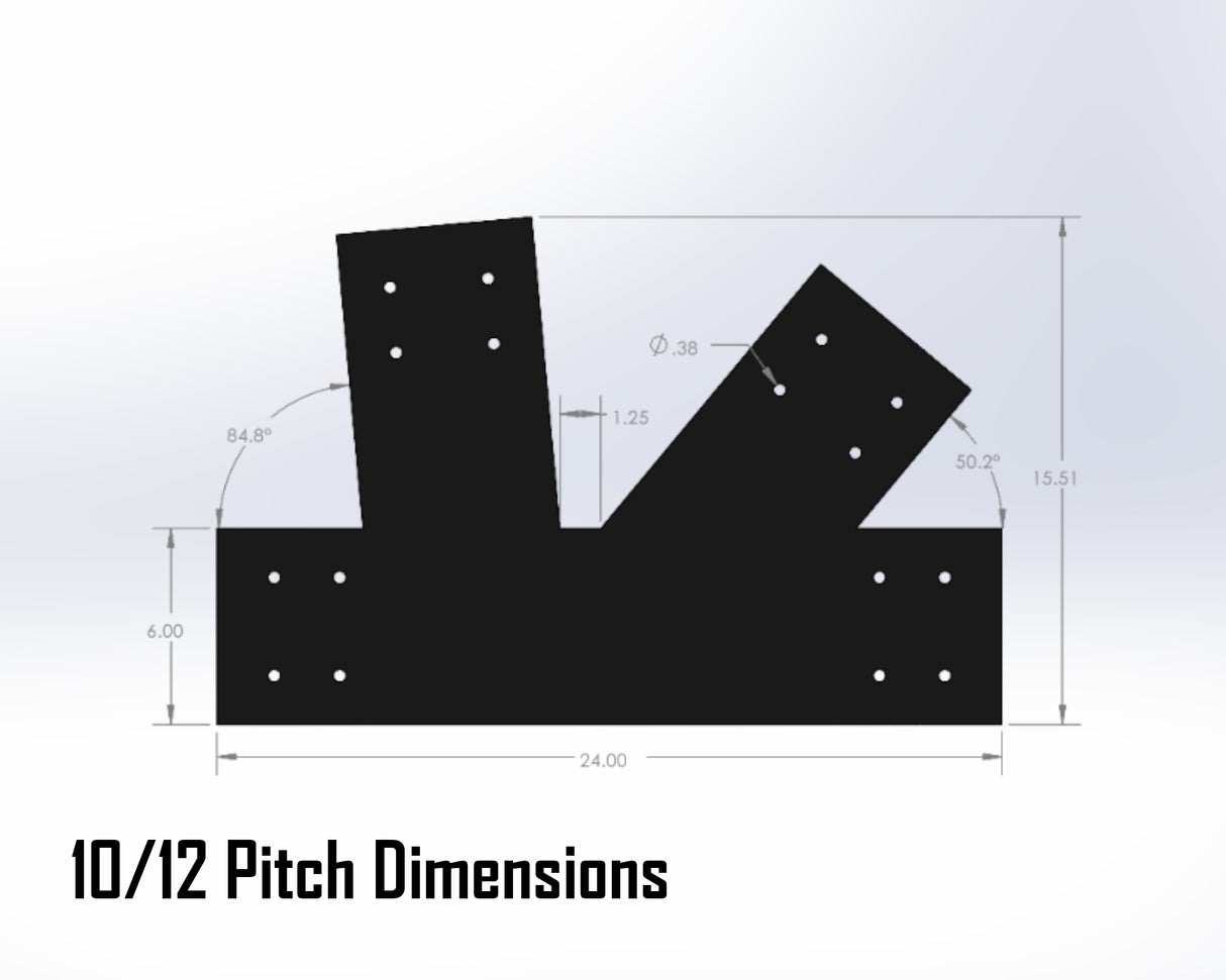 Howe Truss Bracket Set - Industrial Style - For 8 Inch Lumber