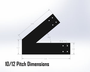 Web Truss Bracket Set - Industrial Style - For 6 Inch Lumber - Wood Post Brackets - construction materials - building supports - beam supports - post supports