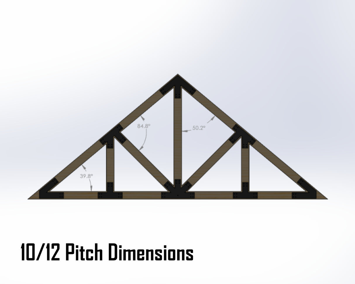 Howe Truss Bracket Set - Industrial Style - For 6 Inch Lumber