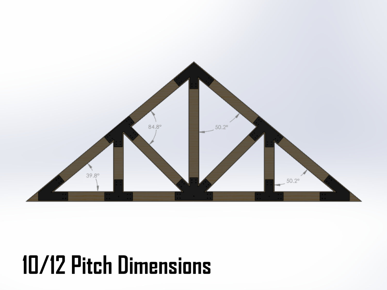 Howe Truss Bracket Set - Industrial Style - For 8 Inch Lumber - Wood Post Brackets - construction materials - building supports - beam supports - post supports