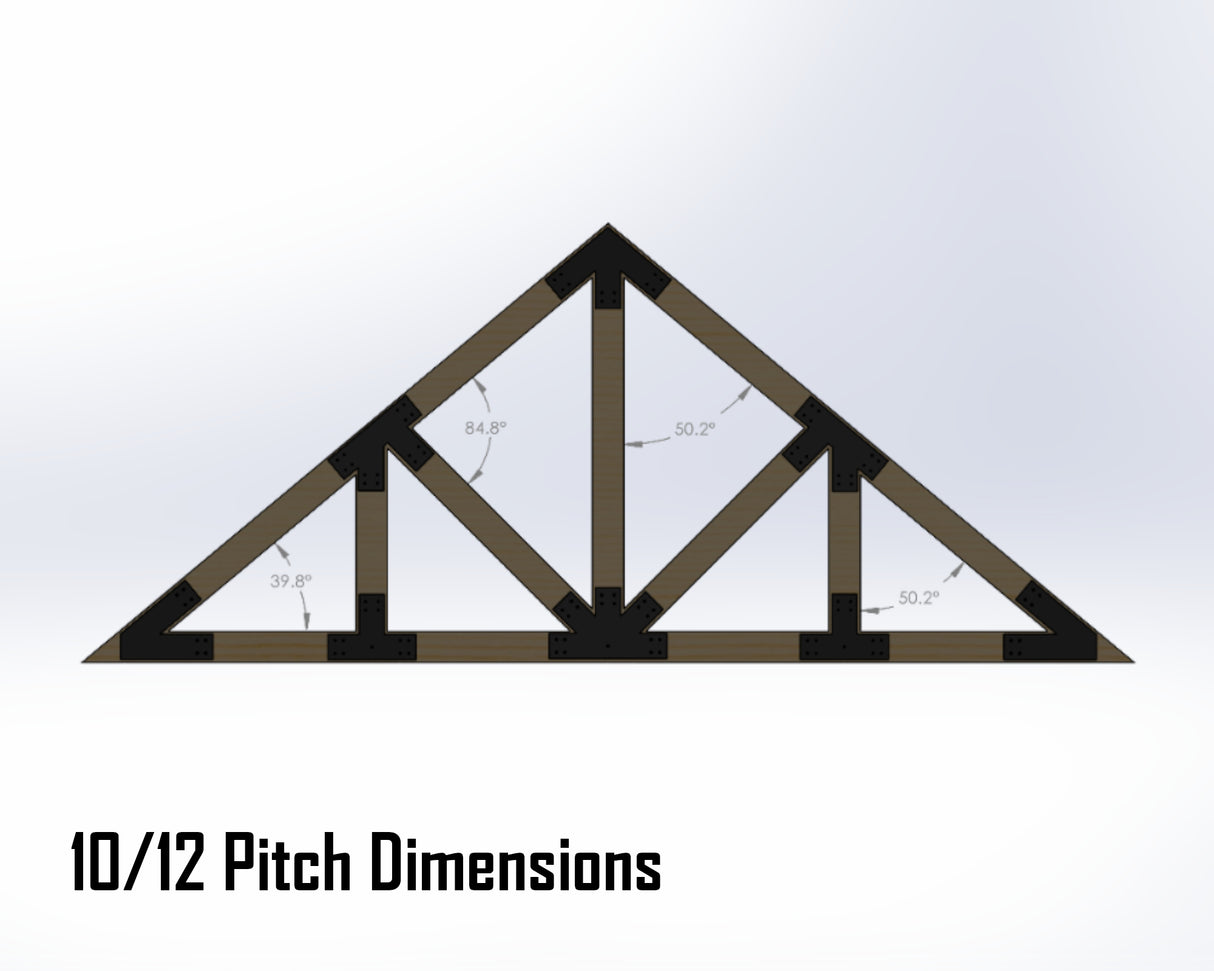 Howe Truss Bracket Set - Industrial Style - For 8 Inch Lumber