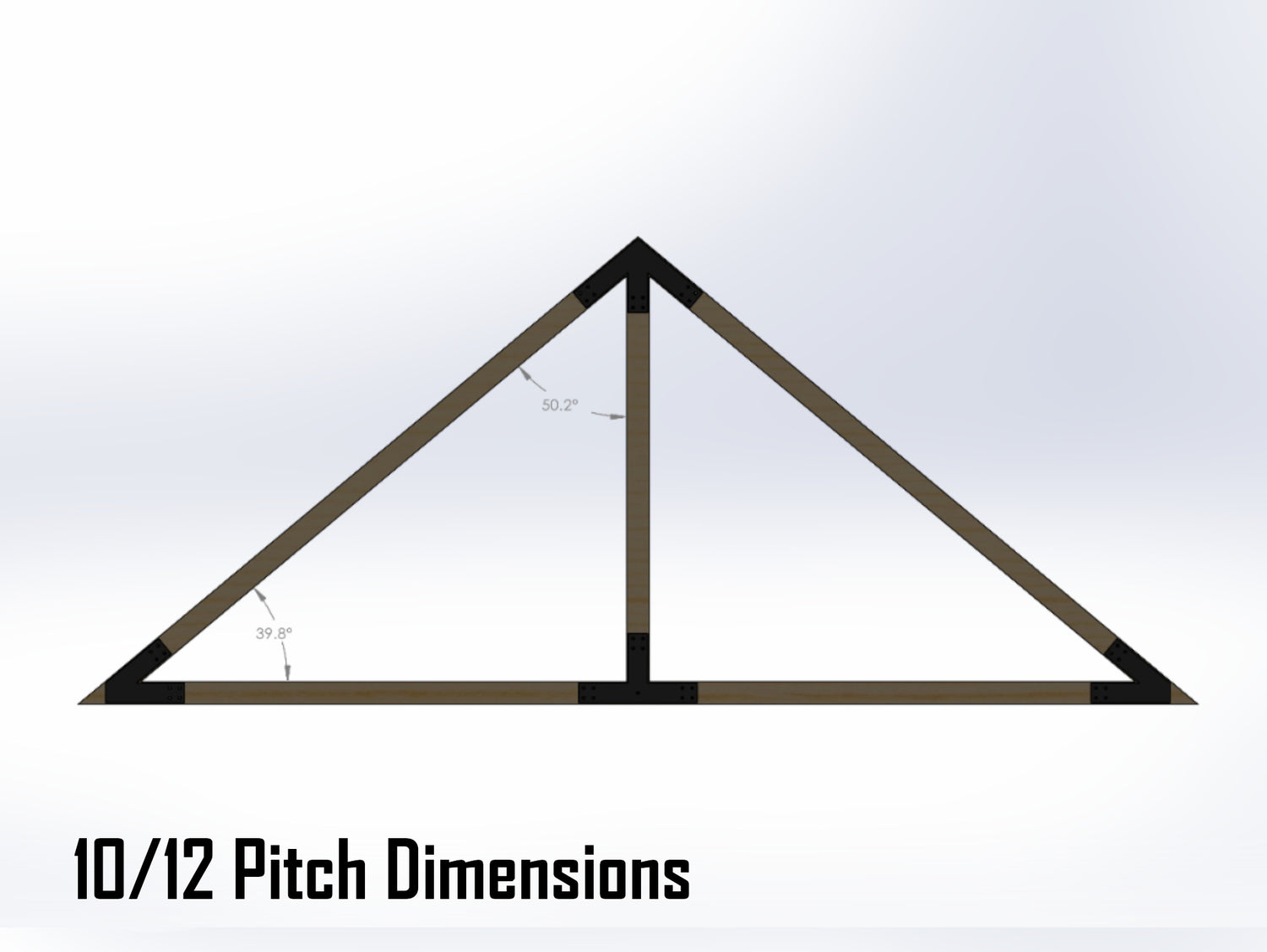King Truss Bracket Set - Industrial Style - For 4 Inch Lumber - Wood Post Brackets - construction materials - building supports - beam supports - post supports