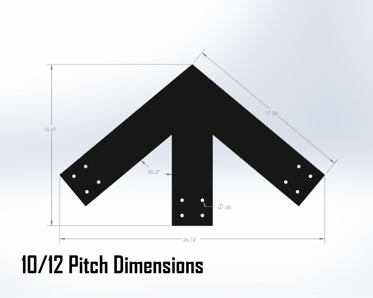 Howe Truss Bracket Set - Industrial Style - For 6 Inch Lumber