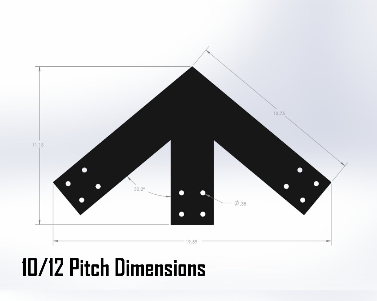 Howe Truss Bracket Set - Industrial Style - For 4 Inch Lumber