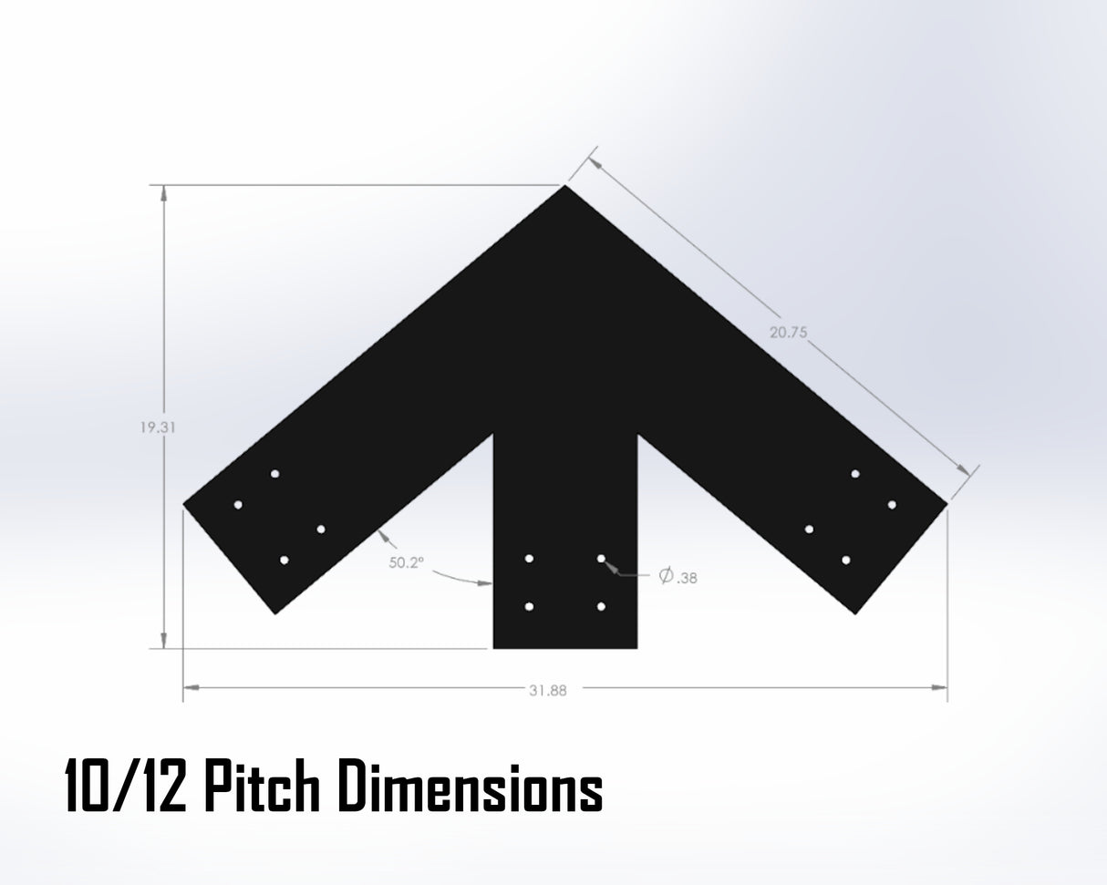 Web Truss Bracket Set - Industrial Style - For 8 Inch Lumber