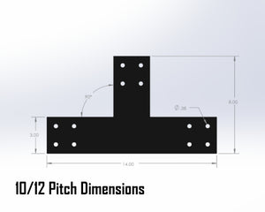 Howe Truss Bracket Set - Industrial Style - For 4 Inch Lumber - Wood Post Brackets - construction materials - building supports - beam supports - post supports