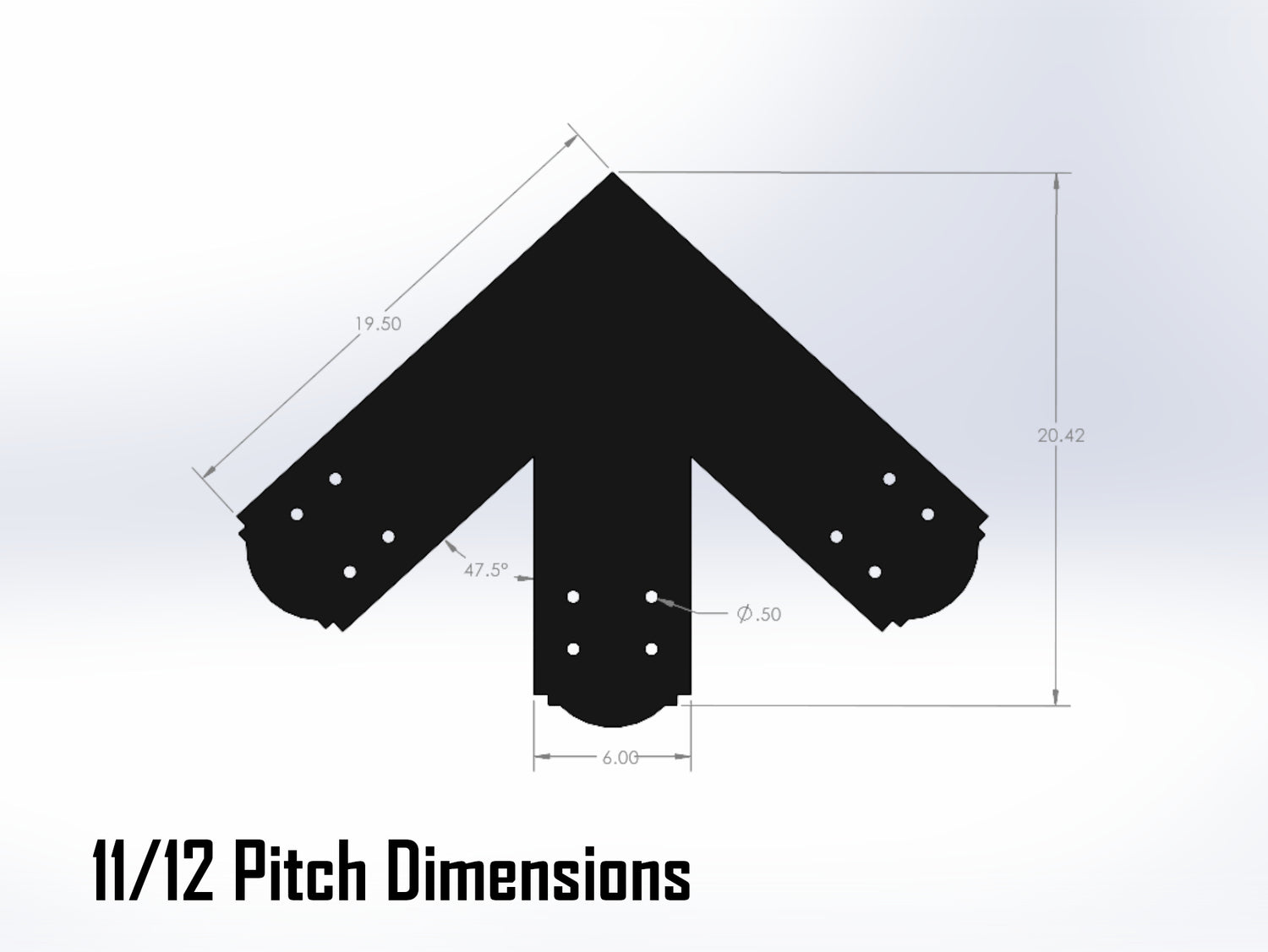 King Truss Bracket Set - Crowned Style - For 8 Inch Lumber - Wood Post Brackets - construction materials - building supposrts - beam supports - post support - timber frame brackets - wood frame buildings - post frame buildings - barndominium brackets - exposed beam brackets