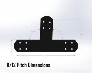 Web Truss Bracket Set - Crowned Style - For 4 Inch Lumber - Wood Post Brackets - construction materials - building supposrts - beam supports - post support - timber frame brackets - wood frame buildings - post frame buildings - barndominium brackets - exposed beam brackets