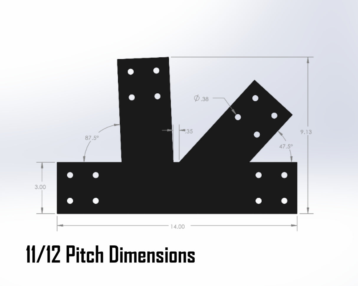 Howe Truss Bracket Set - Industrial Style - For 4 Inch Lumber