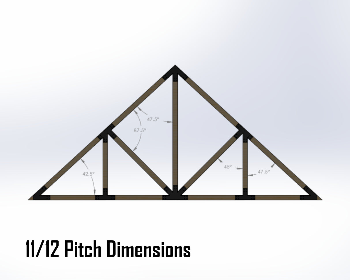 Howe Truss Bracket Set - Industrial Style - For 4 Inch Lumber