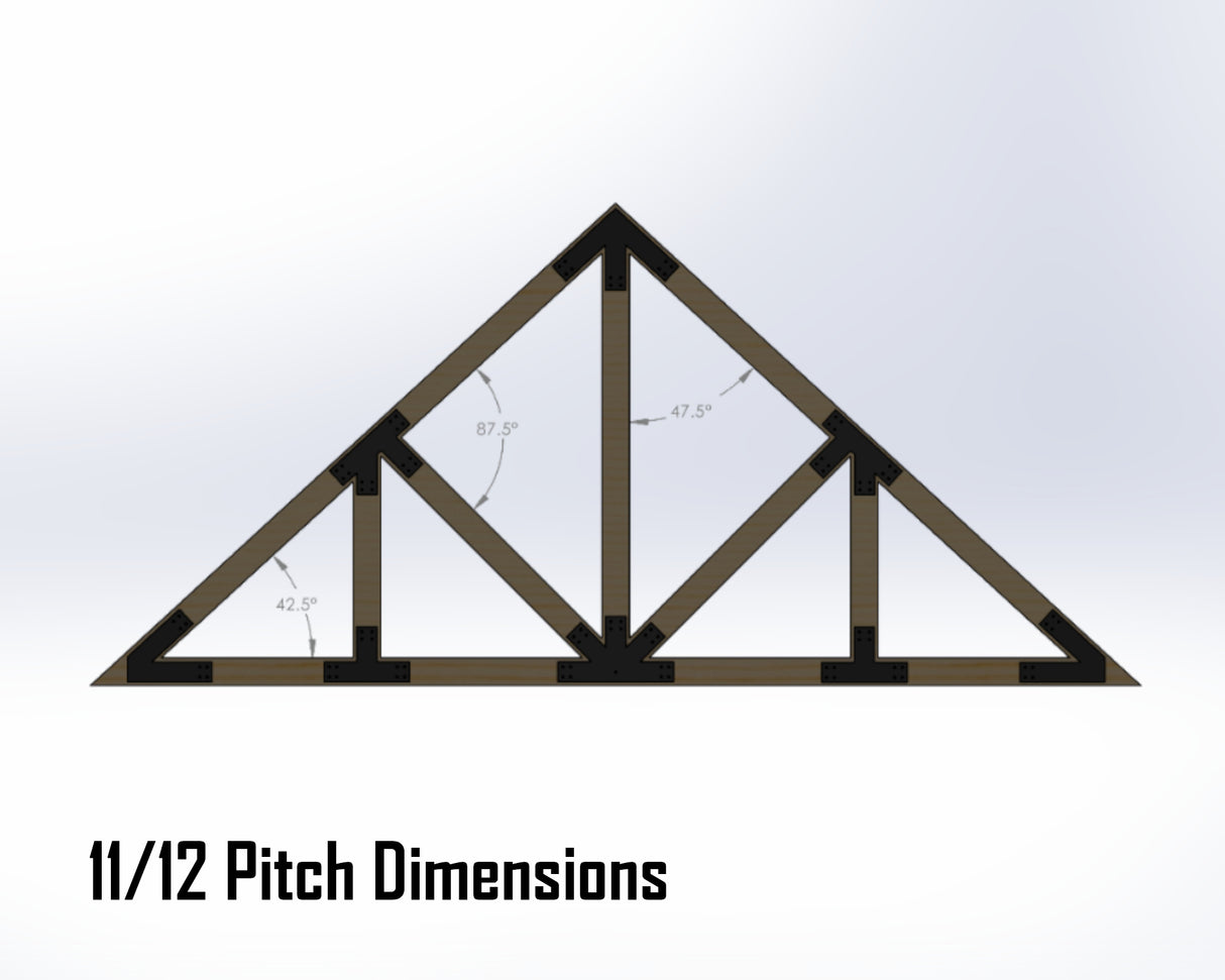 Howe Truss Bracket Set - Industrial Style - For 6 Inch Lumber