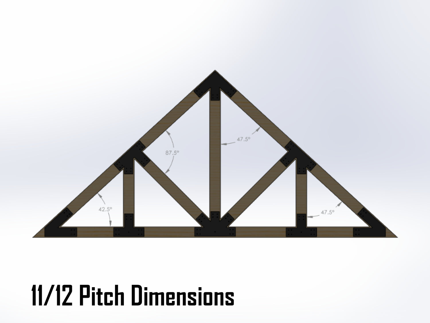 Howe Truss Bracket Set - Industrial Style - For 8 Inch Lumber - Wood Post Brackets - construction materials - building supports - beam supports - post supports