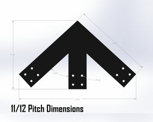 Howe Truss Bracket Set - Industrial Style - For 4 Inch Lumber - Wood Post Brackets - construction materials - building supports - beam supports - post supports