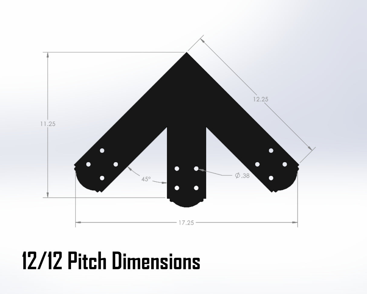 King Truss Bracket Set - Crowned Style - For 4 Inch Lumber - Wood Post Brackets - construction materials - building supposrts - beam supports - post support - timber frame brackets - wood frame buildings - post frame buildings - barndominium brackets - exposed beam brackets