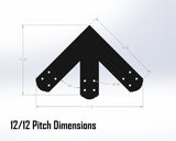 King Truss Bracket Set - Crowned Style - For 4 Inch Lumber - Wood Post Brackets - construction materials - building supposrts - beam supports - post support - timber frame brackets - wood frame buildings - post frame buildings - barndominium brackets - exposed beam brackets