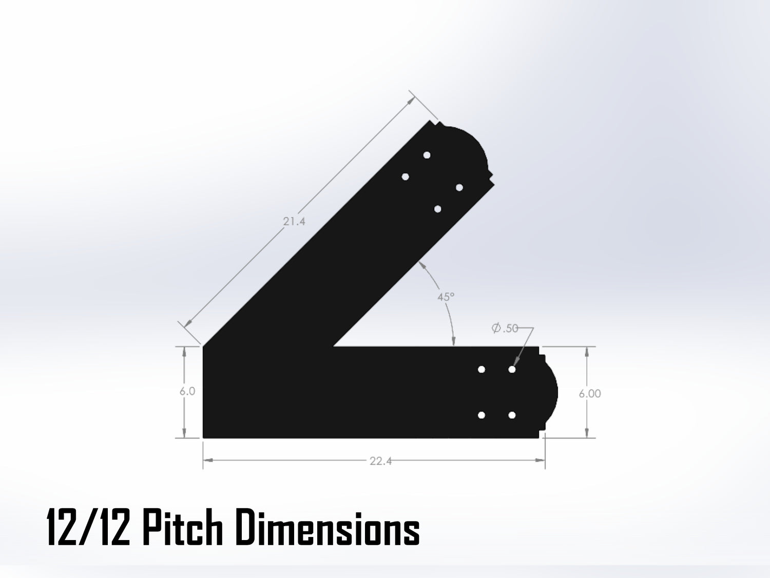 King Truss Bracket Set - Crowned Style - For 8 Inch Lumber - Wood Post Brackets - construction materials - building supposrts - beam supports - post support - timber frame brackets - wood frame buildings - post frame buildings - barndominium brackets - exposed beam brackets