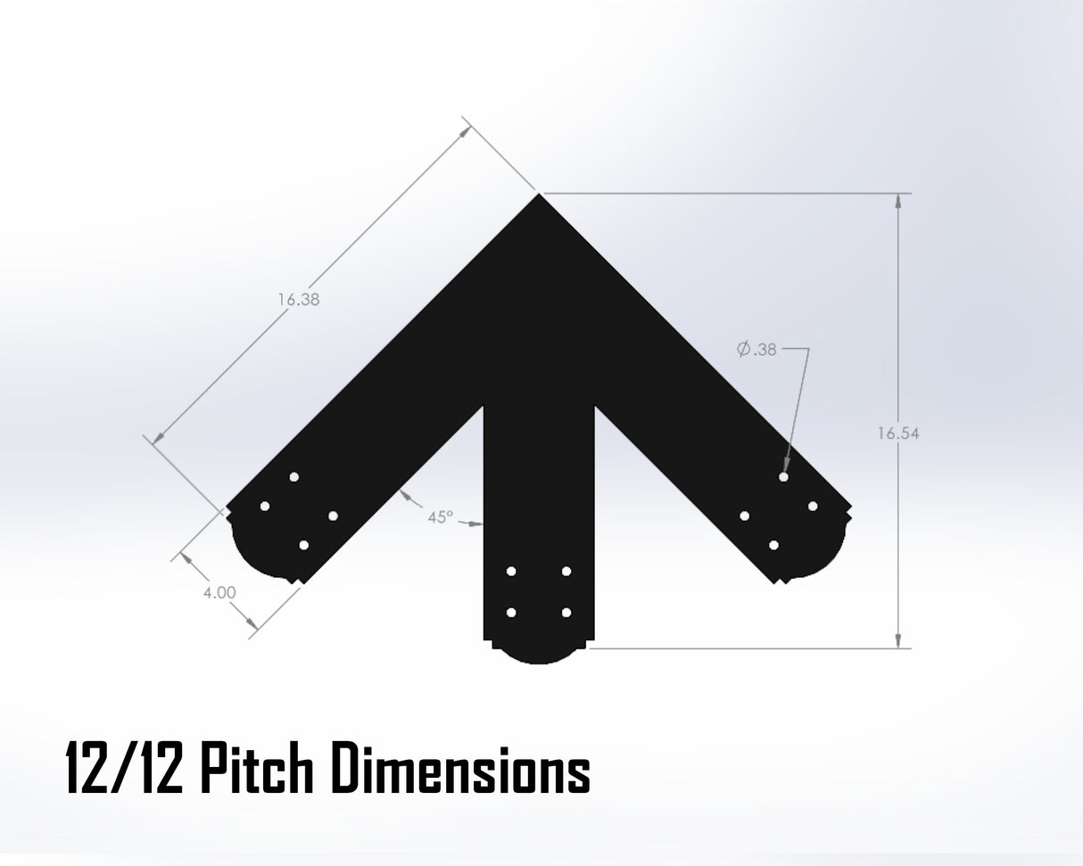 Web Truss Bracket Set - Crowned Style - For 6 Inch Lumber - Wood Post Brackets - construction materials - building supposrts - beam supports - post support - timber frame brackets - wood frame buildings - post frame buildings - barndominium brackets - exposed beam brackets