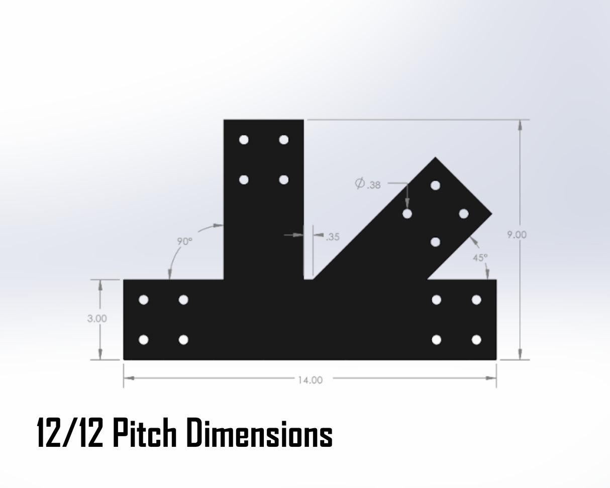 Howe Truss Bracket Set - Industrial Style - For 4 Inch Lumber