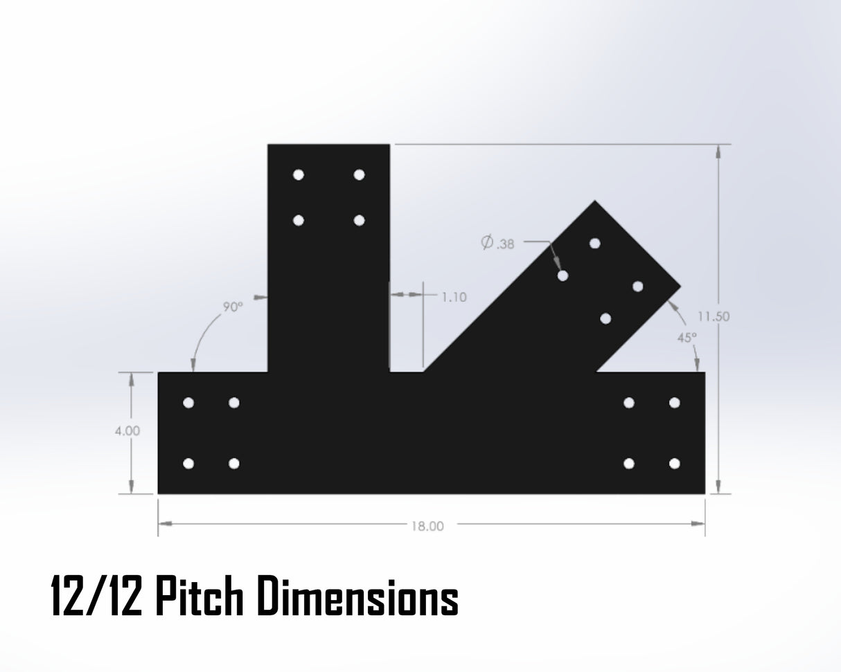 Howe Truss Bracket Set - Industrial Style - For 6 Inch Lumber